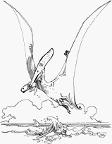 coloriage pteranodon qui peche